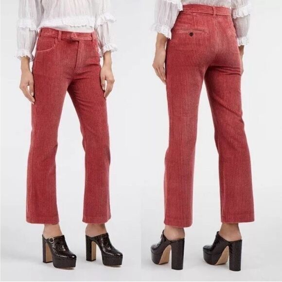 Isabel Marant Nwt (Sample) Corduroy Reo Flared Y2K Salmon Pants - Picture 1 of 12
